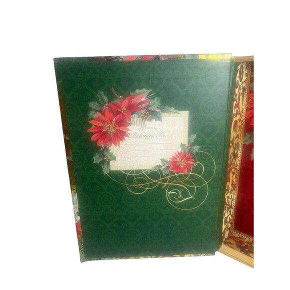 Punch Studio Storage Book Box Christmas Poinsettia 8.5” Gift Storage Trinket - Picture 4 of 14